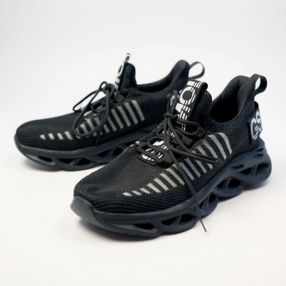 Gsl Moln Black Knit Breathable Athletic Running Sneakers Unisex - Picture 1 of 11